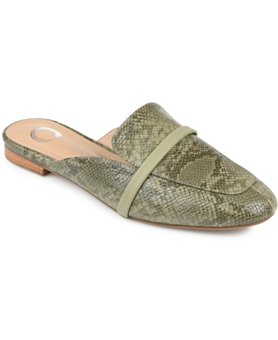Journee Collection Reneye Embossed Mule In Olive