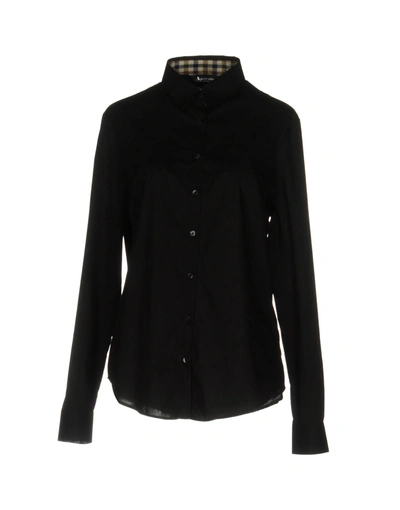 Aquascutum Solid Color Shirts & Blouses In Black