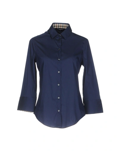 Aquascutum 纯色衬衫及女衬衣 In Dark Blue