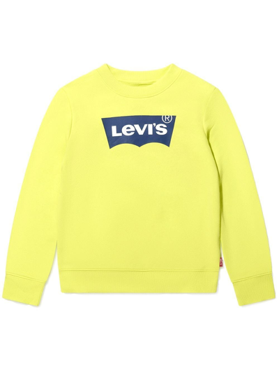 Levi's Teen Logo-print Crew Sweatshirt In Yellow