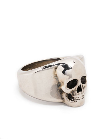 Alexander Mcqueen Skull-detail Silver-tone Ring