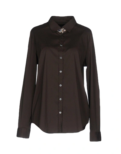 Aquascutum Solid Color Shirts & Blouses In Dark Green
