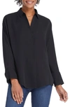 Nic + Zoe Flowing Ease Blouse In Black Onyx