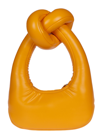 A.w.a.k.e. Mia Small Knot Padded Top-handle Bag In Orange