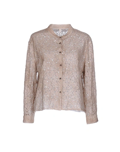 Aglini Lace Shirts & Blouses In Beige