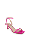 Jewel Badgley Mischka Women's Charisma Ii Kitten Heel Evening Sandals In Pink Satin