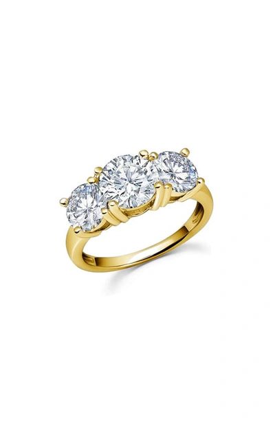 Crislu 3-stone Cubic Zirconia Ring In Gold