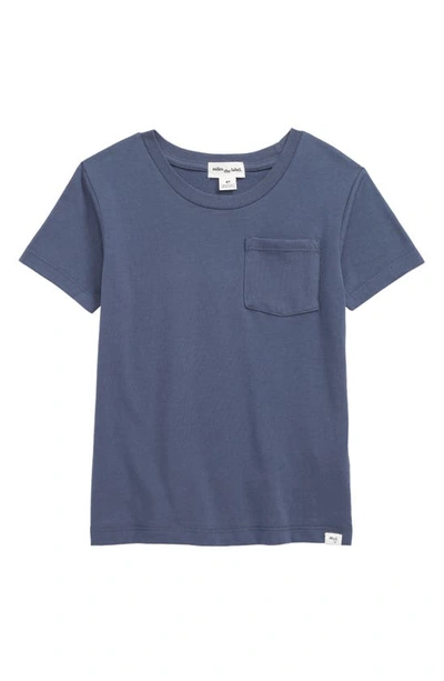 Miles Kids' Organic Cotton Pocket T-shirt In 610 Dusty Blue