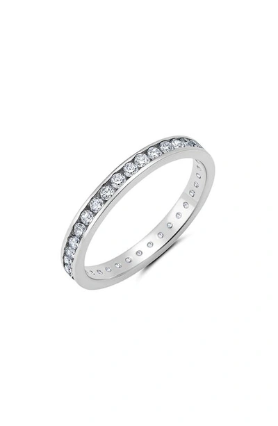 Crislu Cubic Zirconia Eternity Ring In Platinum