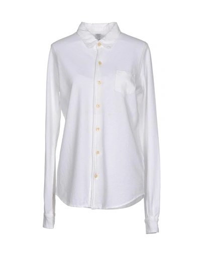 Original Vintage Style Solid Color Shirts & Blouses In Ivory