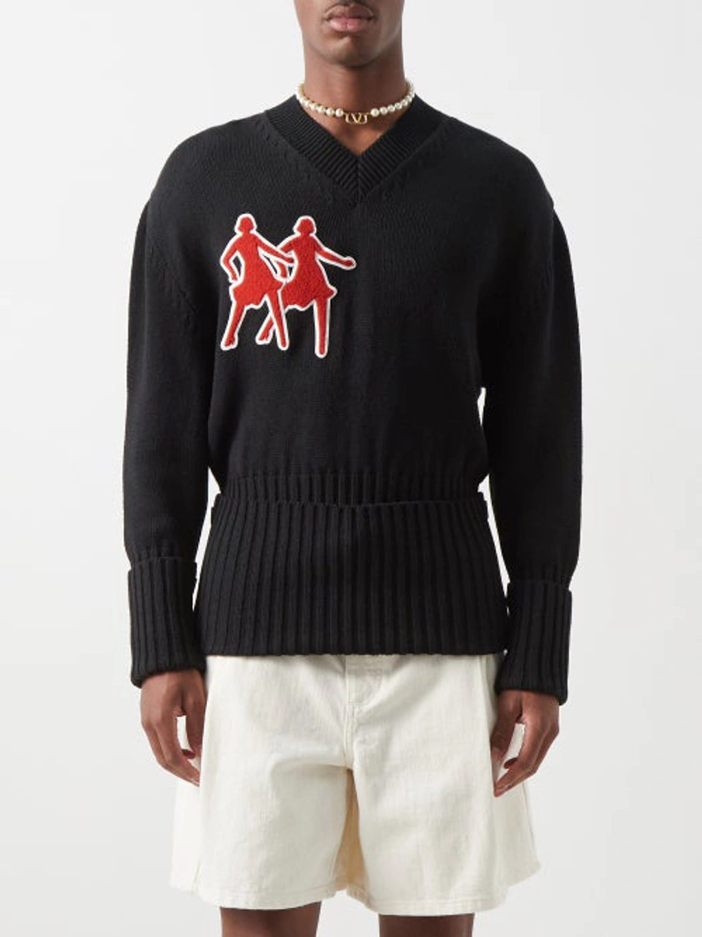stefan cooke ダンシングコットンニット Stefan Cooke Dancing Ladies Knitted Cotton Sweater In Black | ModeSens