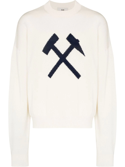 Gmbh Walter Intarsia Organic Cotton Jumper In White