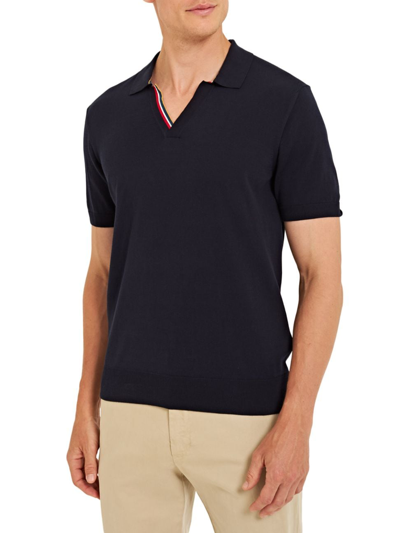 Orlebar Brown Horton Striped-trim Regular-fit Cotton Polo Shirt In Night Iris