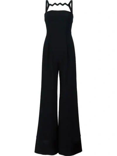 Mary Katrantzou Moss Silk-blend Crêpe Jumpsuit In Black