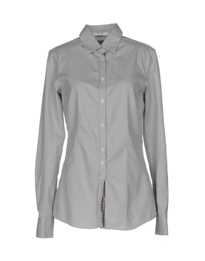 Aglini Solid Color Shirts & Blouses In Light Grey