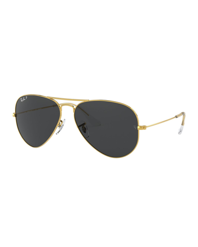 Ray Ban Aviator Classic Polarized Black Unisex Sunglasses Rb3025 919648 55 In Black / Gold