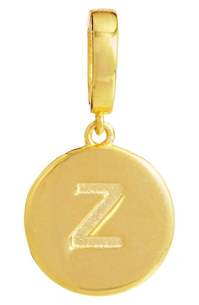 Savvy Cie Jewels 18k Gold Vermeil Sterling Silver Hinged Initial Charm In Yellow - Z