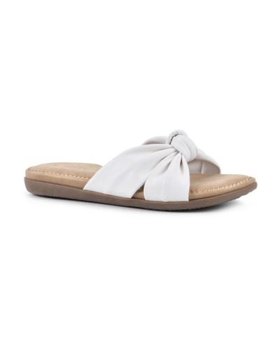 Cliffs By White Mountain Favorite Slide Sandal In White Smooth