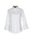 Aquascutum Solid Color Shirts & Blouses In White