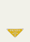 Prada Men's Triangle Logo Metal Belt Buckle In Sunny Yellow