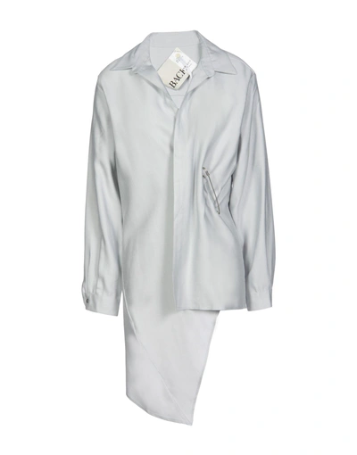 Back Solid Color Shirts & Blouses In Light Grey