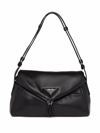 Prada Logo-plaque Shoulder Bag In Black