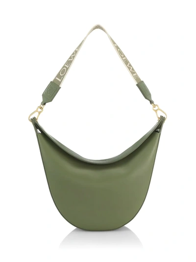 Loewe Medium Luna Leather Hobo Bag In Green