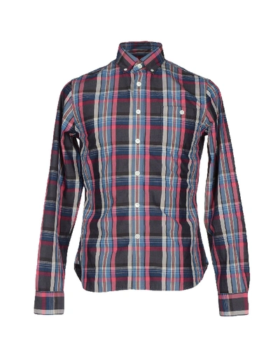 Todd Snyder Checked Shirt In Slate Blue