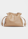 Loewe Flamenco Drawstring Knot Clutch Bag In Nude