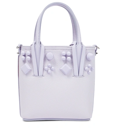 CHRISTIAN LOUBOUTIN: Cabata leather bag with spikes - Lilac