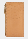 Il Bisonte Acero Zip Leather Card Holder In Natural