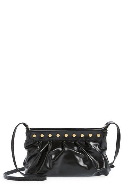 Isabel Marant Luzes Small Studded Zip Leather Clutch Bag In Black