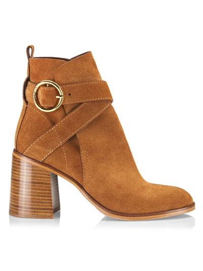 See By Chloé Suede Ankle Booties In Brown