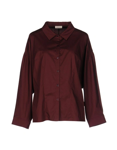 Maison Ullens Solid Color Shirts & Blouses In Maroon