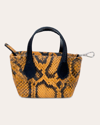 Shaya Pets Women's Python-embossed Clean Up Purse | Leather In Orange