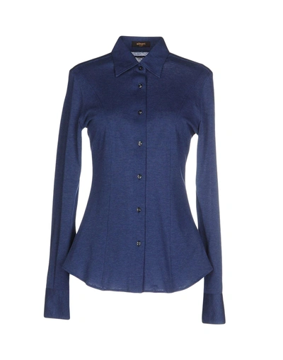 Allegri Solid Color Shirts & Blouses In Slate Blue
