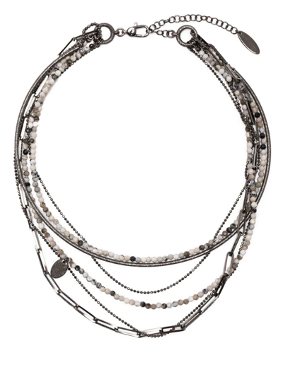 Brunello Cucinelli 6-strand River Rock Necklace In Silver