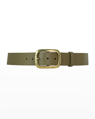 Vaincourt Paris La Captivante Pebbled Leather Belt In 44 Green Bosco