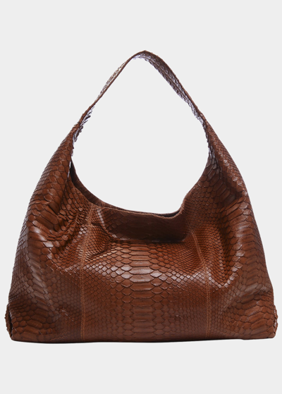 Adriana Castro Meissa Python Hobo Bag In Old Malt