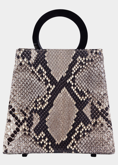 Adriana Castro Azza Python Top-handle Bag In Neutrals