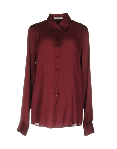 Aglini Solid Color Shirts & Blouses In Deep Purple