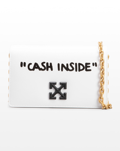 Off-White Jitney Cash Inside Crossbody Bag, White/Black