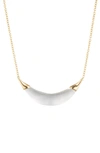Alexis Bittar Gold Capped Crescent Necklace In Silver/gold
