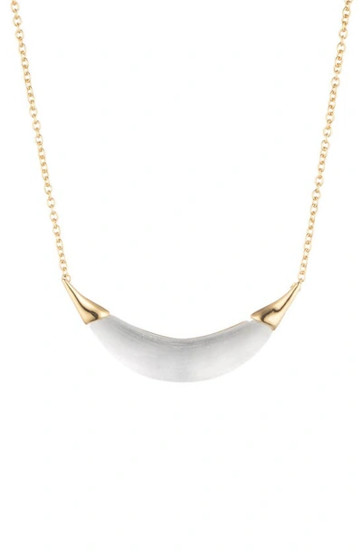 Alexis Bittar Gold Capped Crescent Necklace In Silver/gold