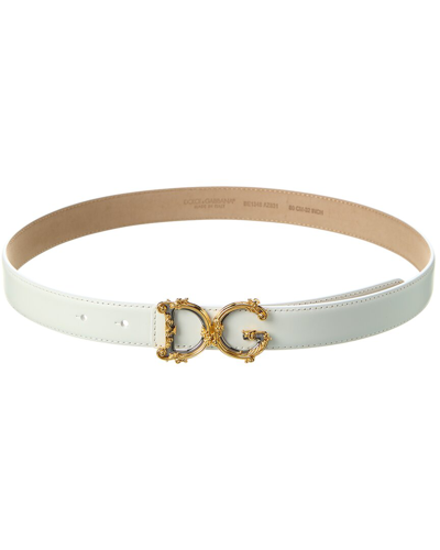 White dolce and gabbana belt cheap