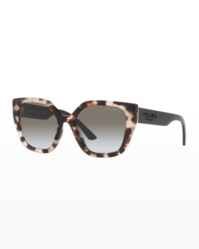 Prada Acetate Butterfly Sunglasses In Grey Tortoise