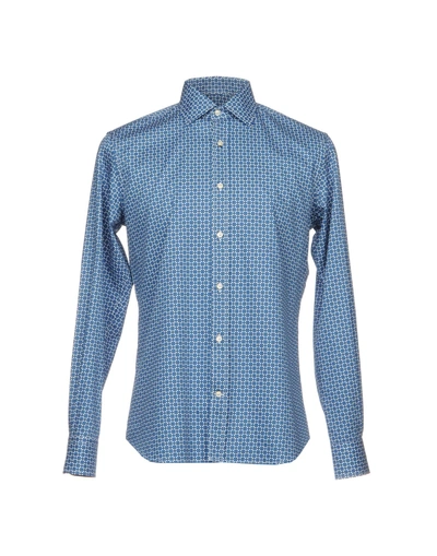Luchino Camicie Patterned Shirt In Pastel Blue