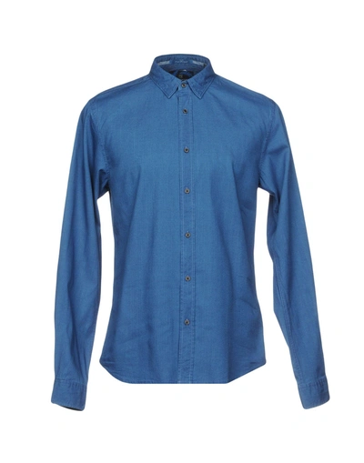 Scotch & Soda Solid Color Shirt In Blue