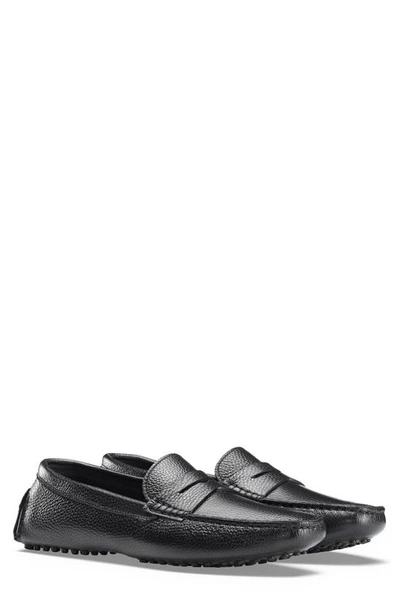 Koio Maranello Pebbled Leather Penny Loafer In Nero