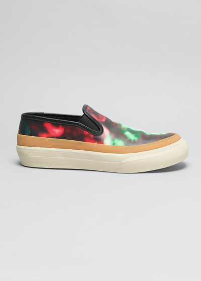 Dries Van Noten Men's Slip-on Leather Trainers In Multi